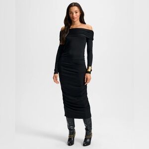 Veronica Beard Elegant Black Off-Shoulder Dress